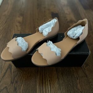 Gently worn J. Crew Women's Beige Scalloped Sandals